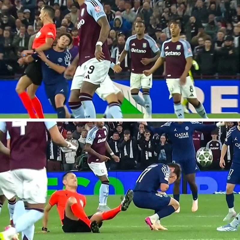 Sudac nenamjerno laktom udario asa PSG-a i pao na pod