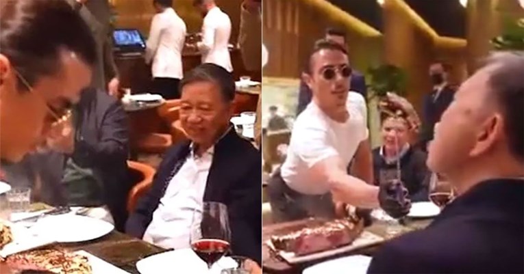Ministra napadaju jer je jeo pozlaćeni odrezak u Salt Baeovu restoranu