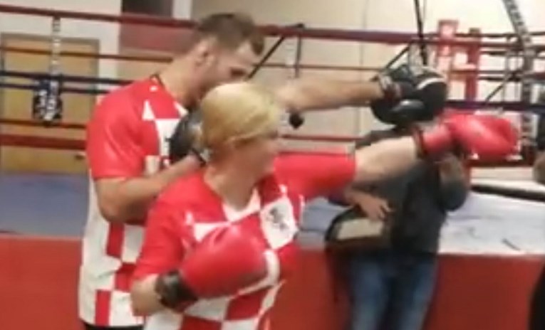 VIDEO Da, na ovoj snimci Kolinda boksa sa Stipom Miočićem