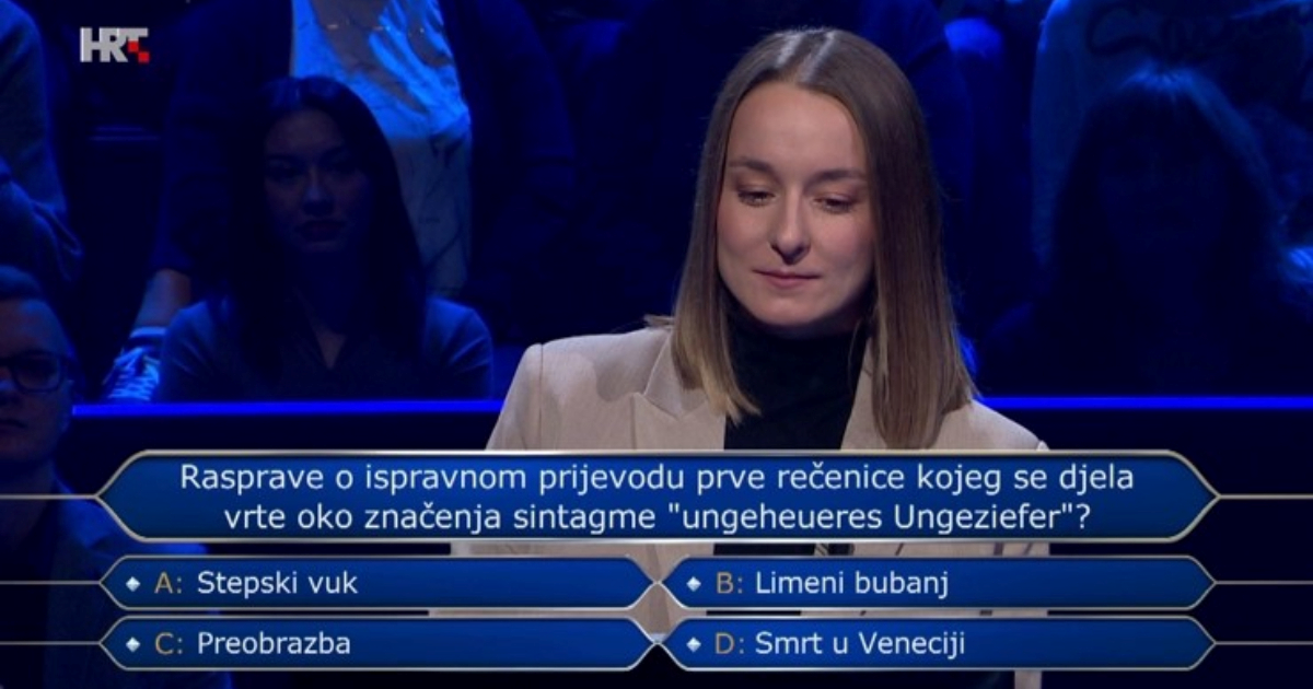 Anđela u Milijunašu odustala na pitanju iz književnosti. Znate li vi odgovor?