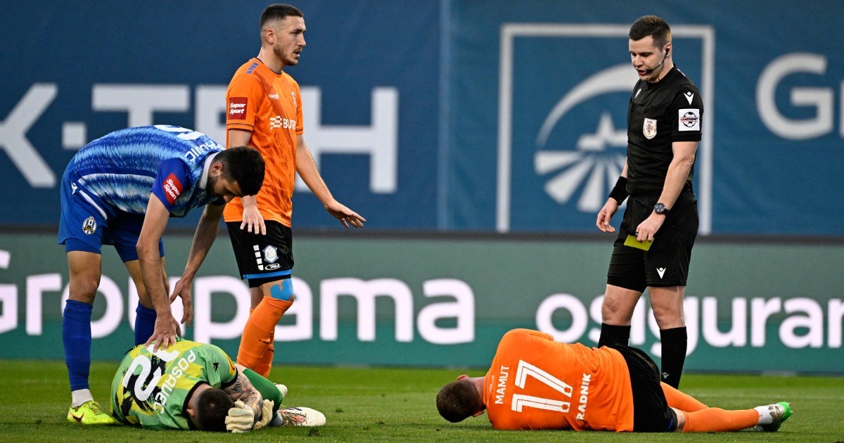 Teška ozljeda napadača Varaždina. Odvezli ga s terena, igrači se hvatali za glavu