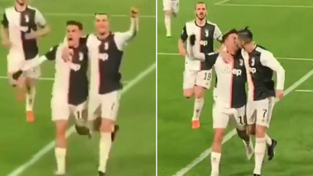 Ronaldo slaveći gol poljubio Dybalu u usta