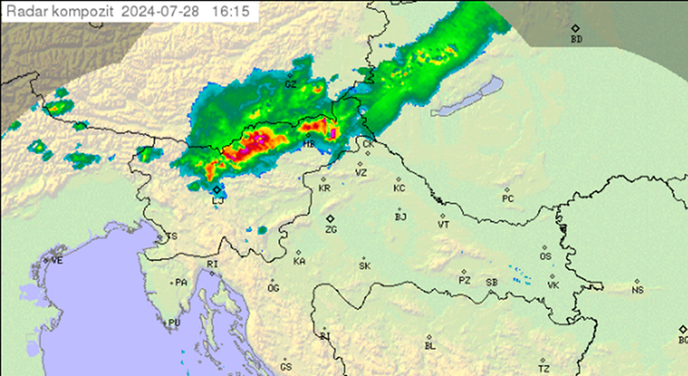 Olujno nevrijeme u Sloveniji, ide prema Hrvatskoj. DHMZ objavio upozorenje