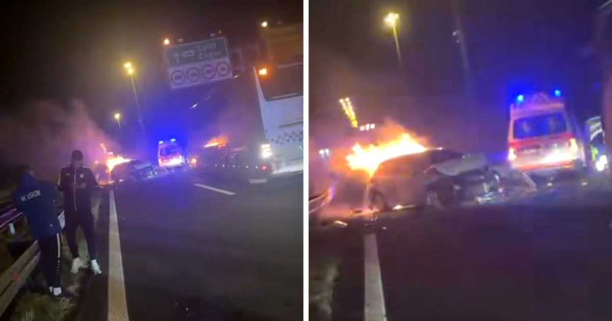 Vozač kojeg su nogometaši spašavali iz gorućeg auta na A1 prebačen u Zagreb