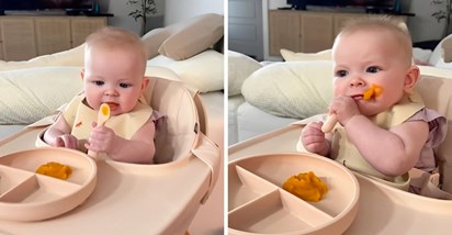 2.8 mil. pregleda: Beba prvi put probala pire krumpir, pogledajte preslatku reakciju