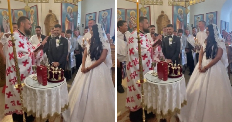 VIDEO Svećenik iz Srbije vjenčao mladence na engleskom, svi u crkvi su se smijali