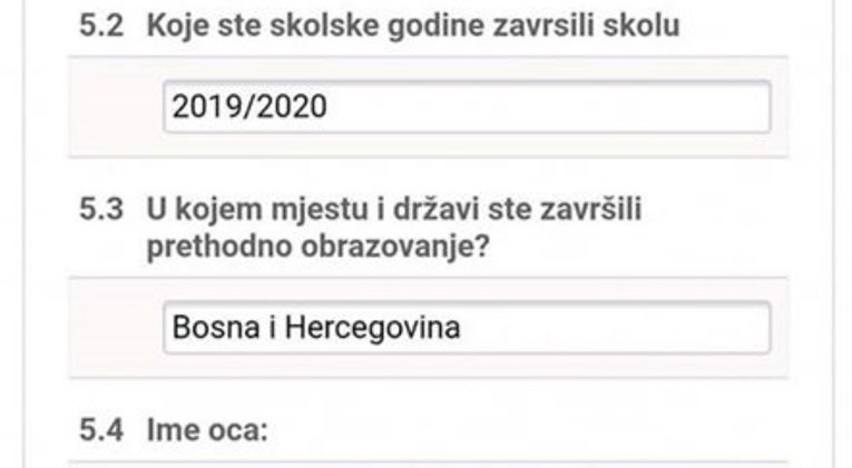 Svi šeraju što je brucoš iz Livna napisao u odjeljku "ime oca" na upisu na faks