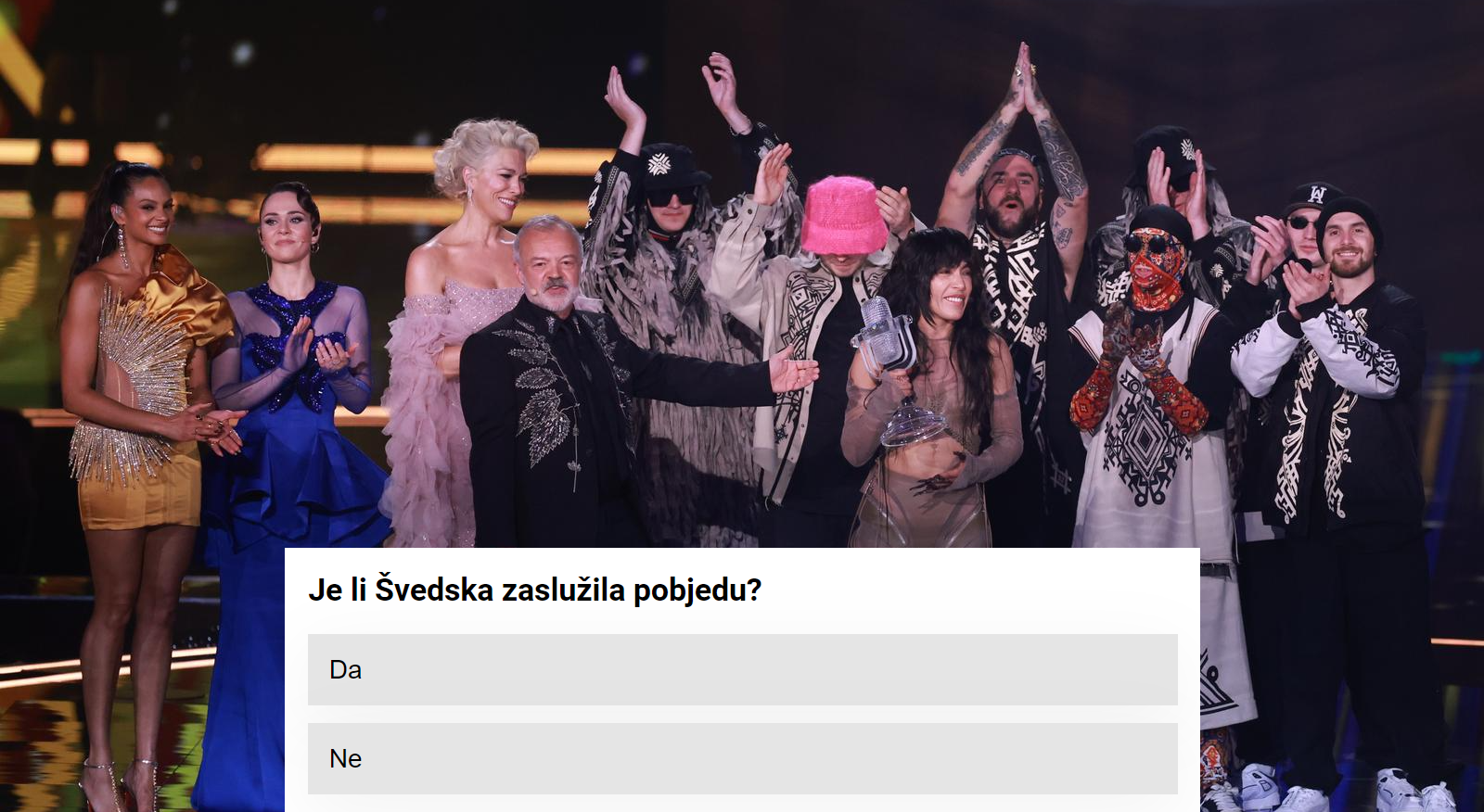 ANKETA Je li Švedska zaslužila pobjedu na Eurosongu?