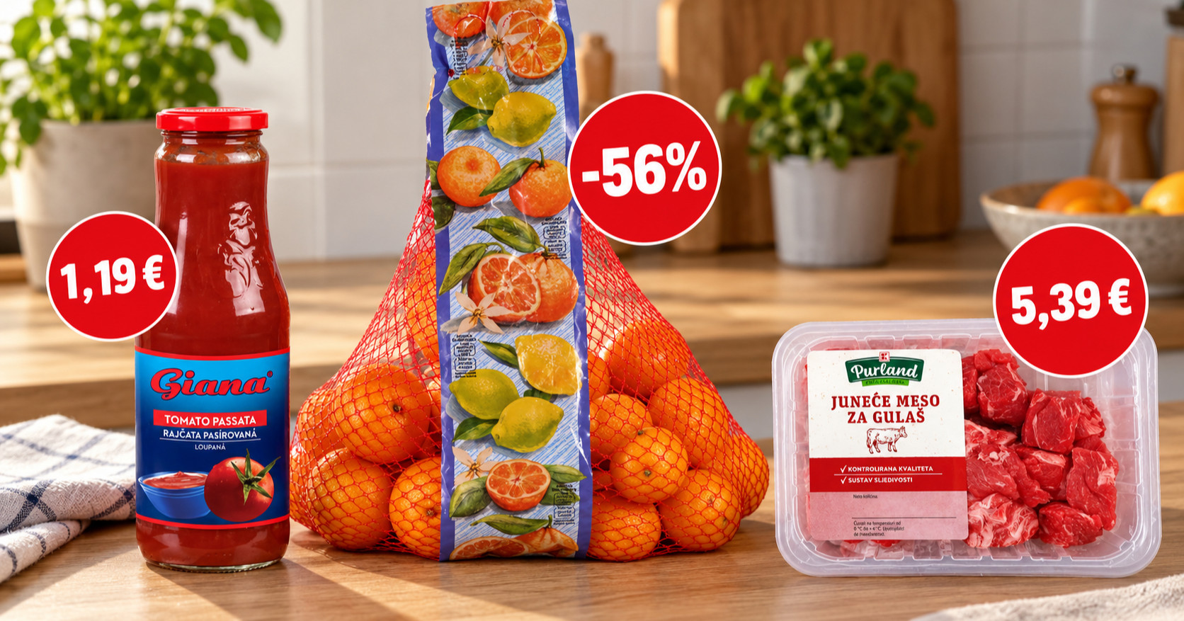 Najbolje cijene danas: Gianna passata za 1,19 eura, mandarine na -56%