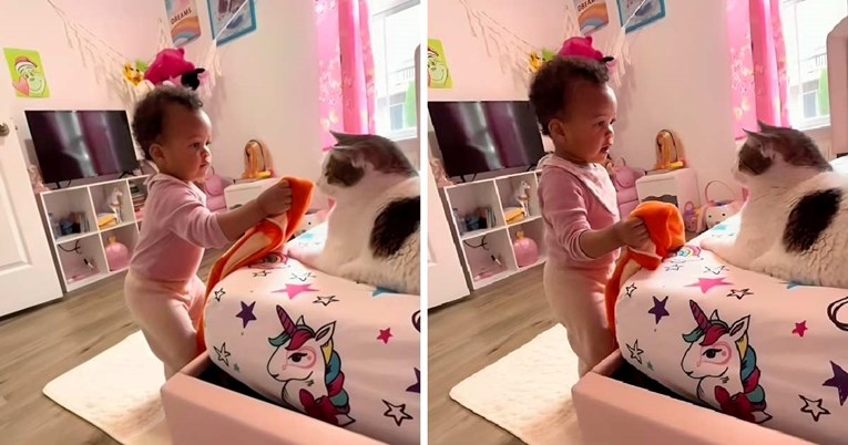 900 tisuća pregleda: Preslatki razgovor djevojčice i mačke osvojio je internet