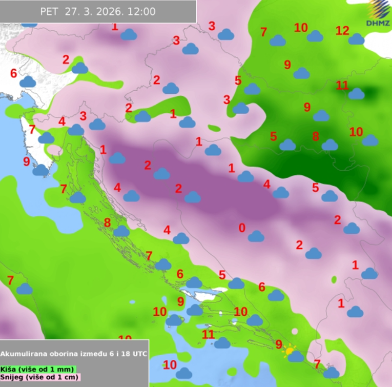 Objavljene karte. Pogledajte gdje će biti snijega