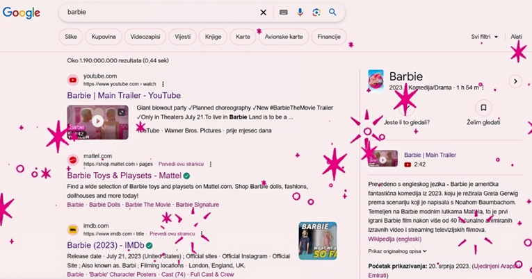Ako pretražujete ovaj film na Googleu cijeli ekran vam postane ružičast