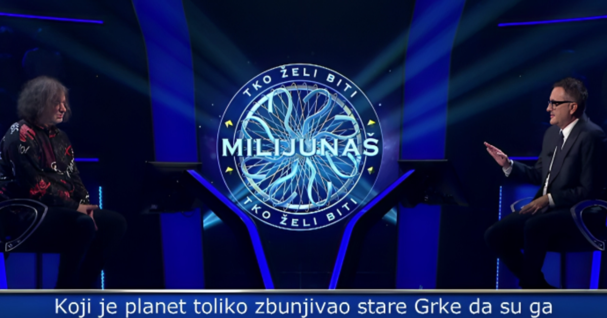 Miroslav u Milijunašu pao na pitanju o planetu. Znate li vi odgovor?