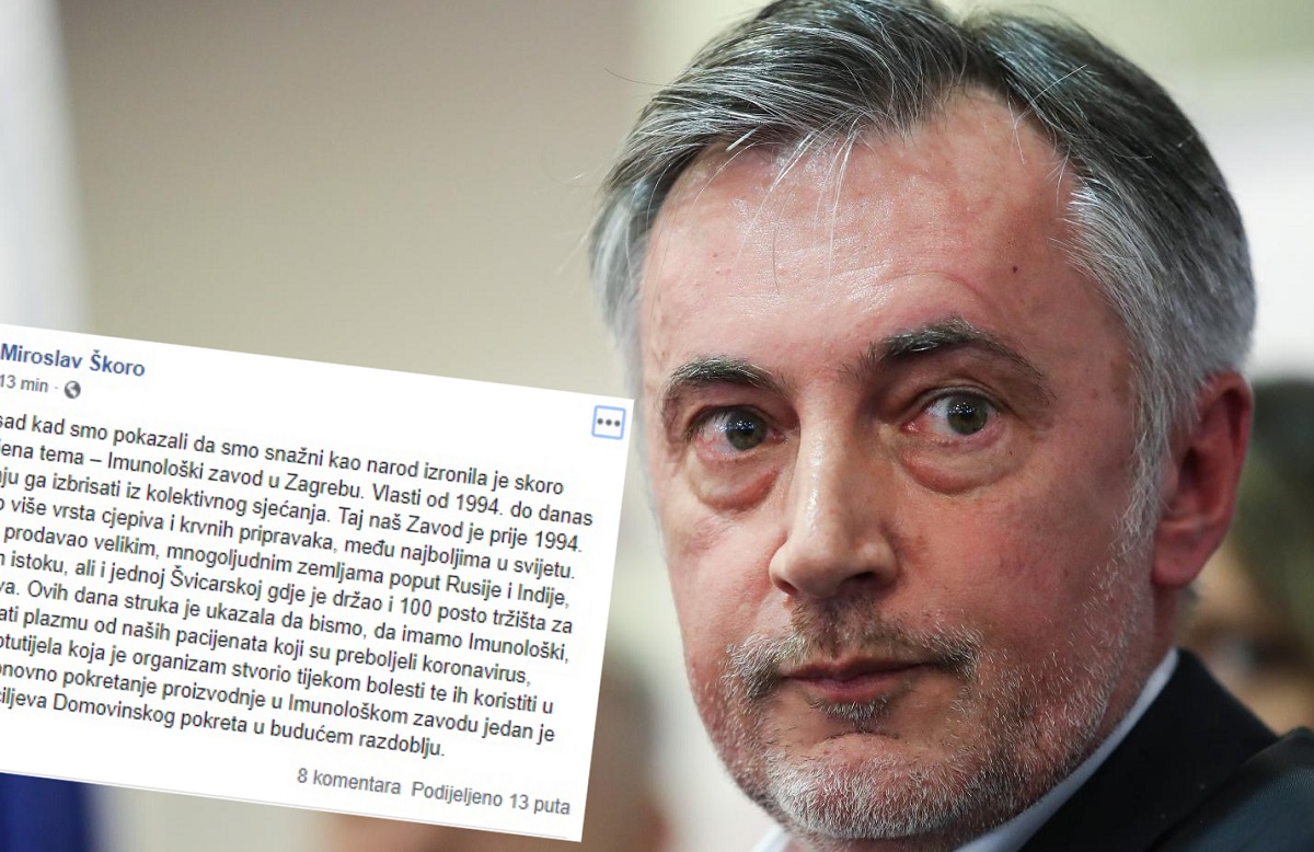 Škoro: Imunološki je proizvodio najbolja cjepiva na svijetu, moramo ga pokrenuti