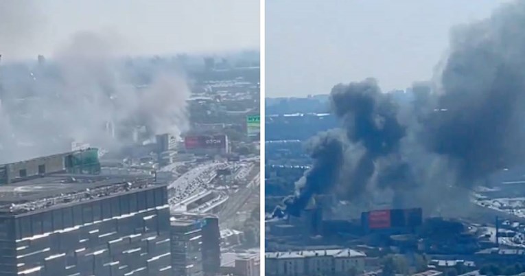 VIDEO Požar u zgradi u centru Moskve, crni dim prekrio grad