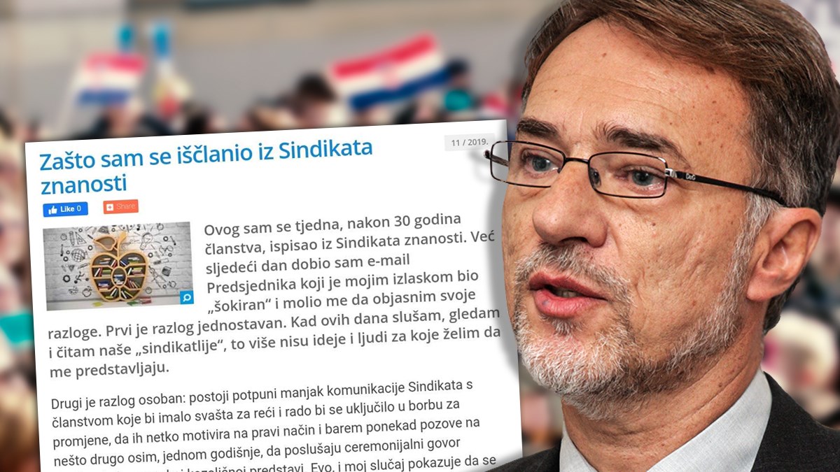 Velimir Srića: Zašto sam se nakon 30 godina ispisao iz Sindikata znanosti