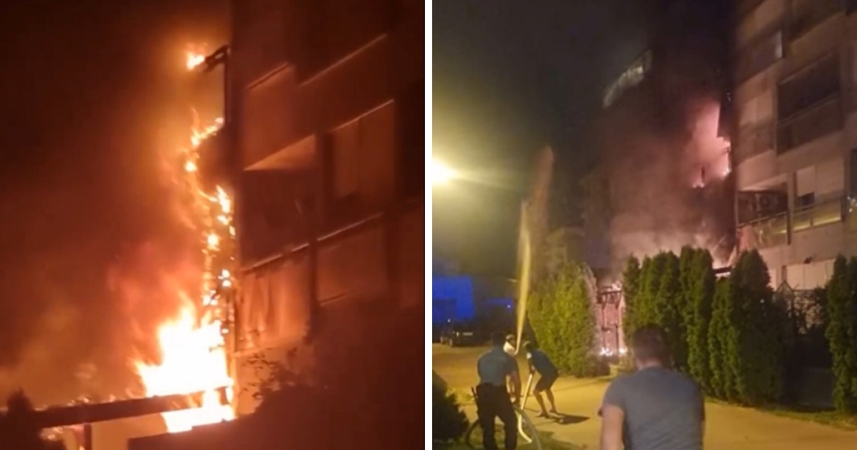 VIDEO Noćas se zapalila zgrada u Zagrebu, požar se popeo do četvrtog kata