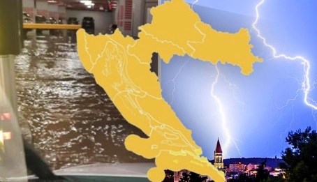 VIDEO Potop u Šibeniku, po Dalmaciji munje i tuča. Najgore noćas, izdana upozorenja