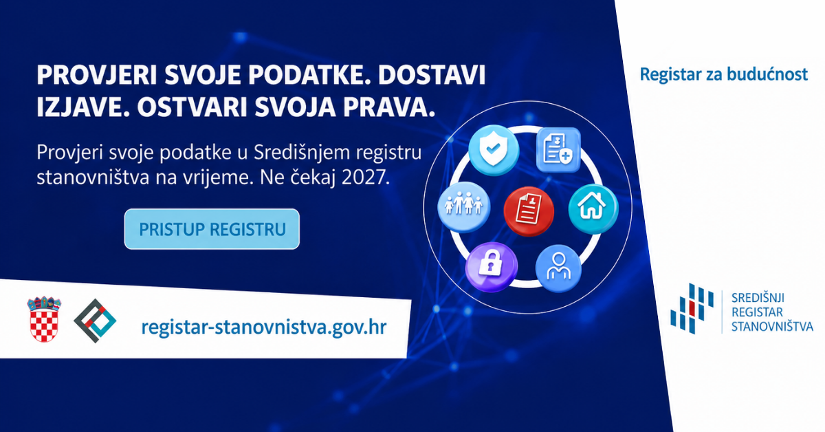Provjerite svoje podatke u Središnjem registru stanovništva prije 1. siječnja