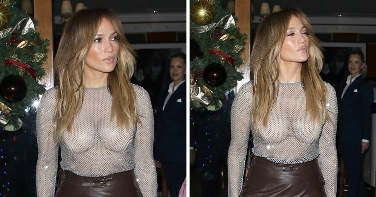 J. Lo snimljena ispred restorana u Beverly Hillsu, nosila je prozirnu majicu