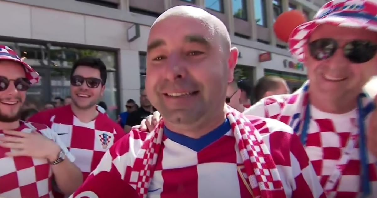 Hrvatski navijač u Rotterdamu pred kamerama poslao poruku ženi: Ne bum došel doma