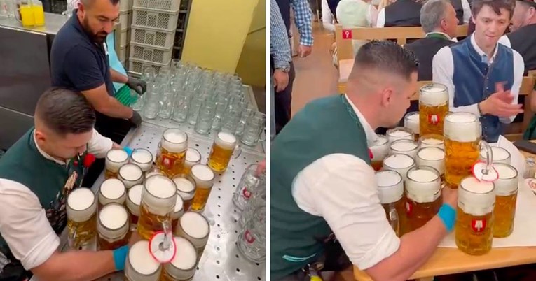 VIDEO Konobar iz Hrvatske na Oktoberfestu odjednom nosio 18 krigli piva