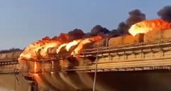 VIDEO Gori Krimski most, dio se urušio. Stižu snimke trenutka eksplozije