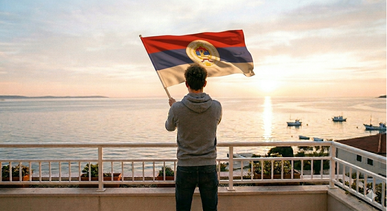 Na balkonu u Istri mahao zastavom Republike Srpske. Protjeran je iz Hrvatske