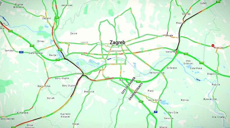 Velike kolone oko Zagreba