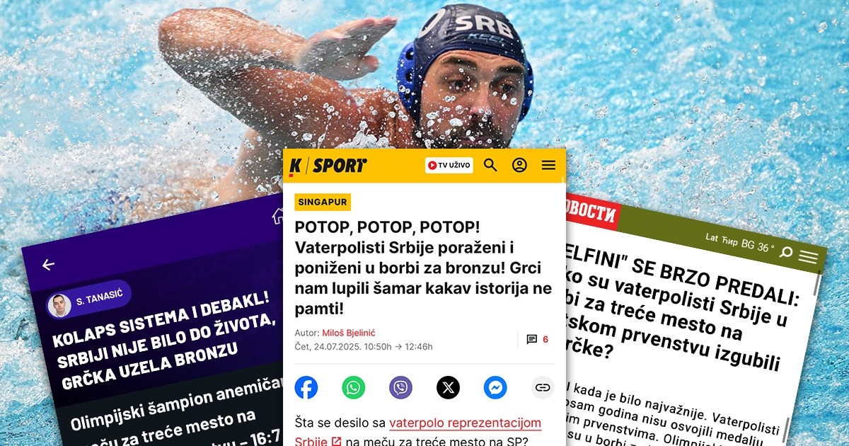 Srpski mediji nakon debakla vaterpolista: Šamar kakav povijest ne pamti