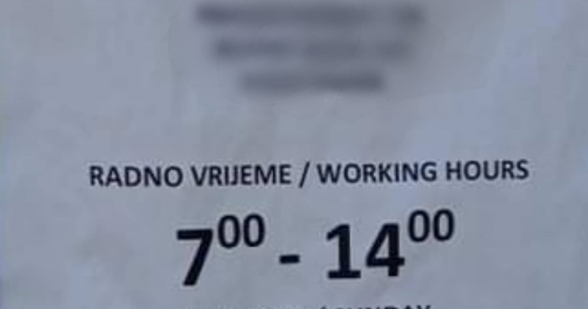 Fotka radnog vremena u Dalmaciji nasmijala Fejs, ljudi pišu: Tko to može platiti