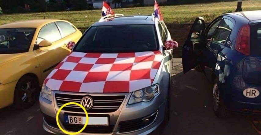 Auto beogradskih tablica u hrvatskim bojama hit je na Fejsu, jasno je i zašto