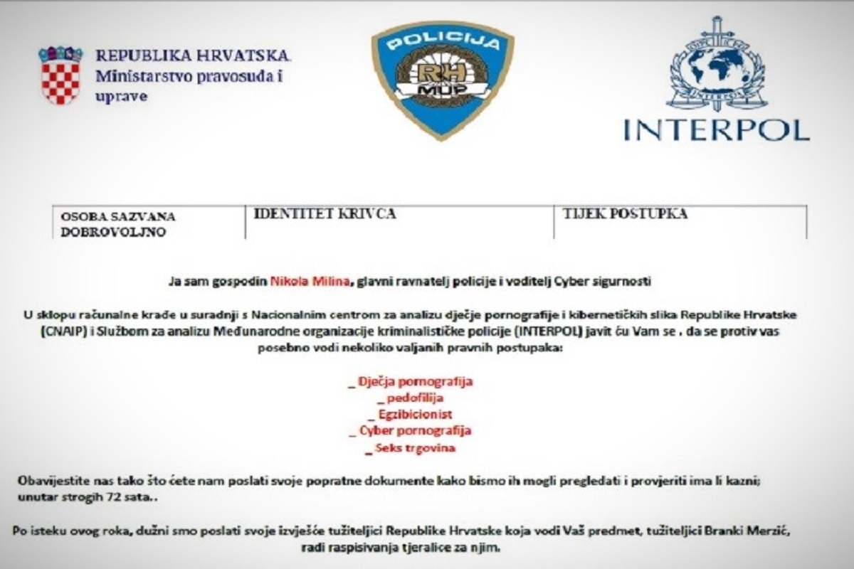 Policija upozorava na novu prevaru, objavila primjere. "Odmah obrišite poruku"