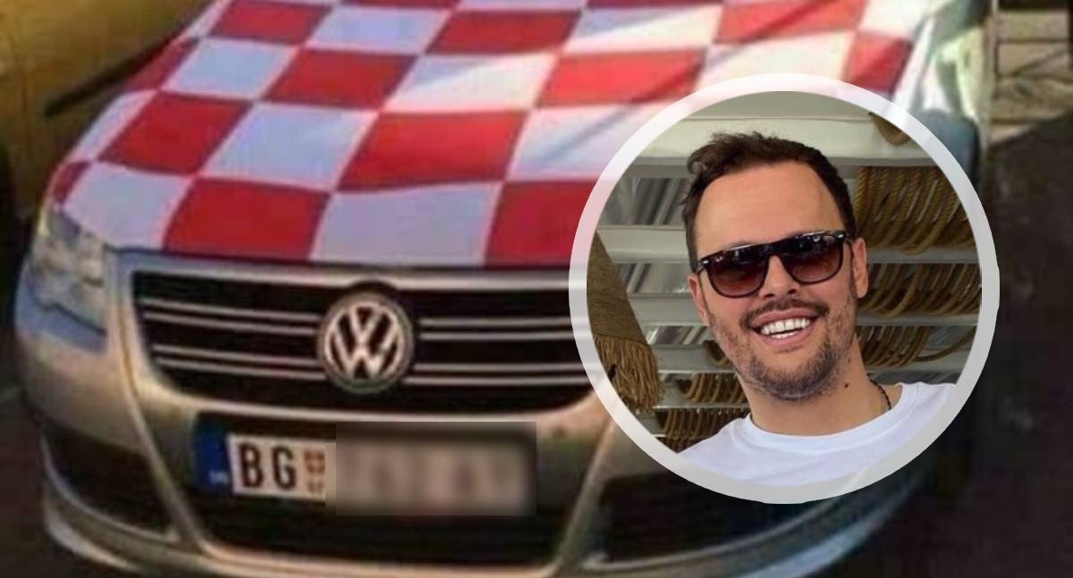 Igor Kojić objavio fotku auta beogradskih tablica prekrivenog hrvatskim obilježjima