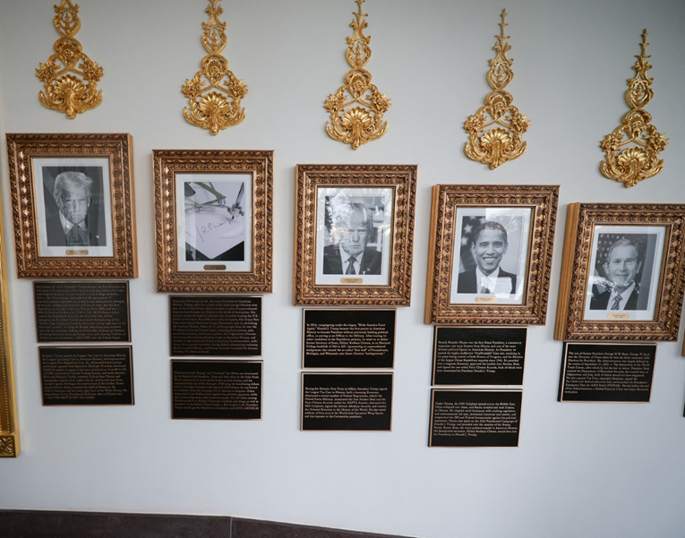 Trump je u Bijeloj kući objesio pločice s opisima bivših predsjednika. Nisu lijepi