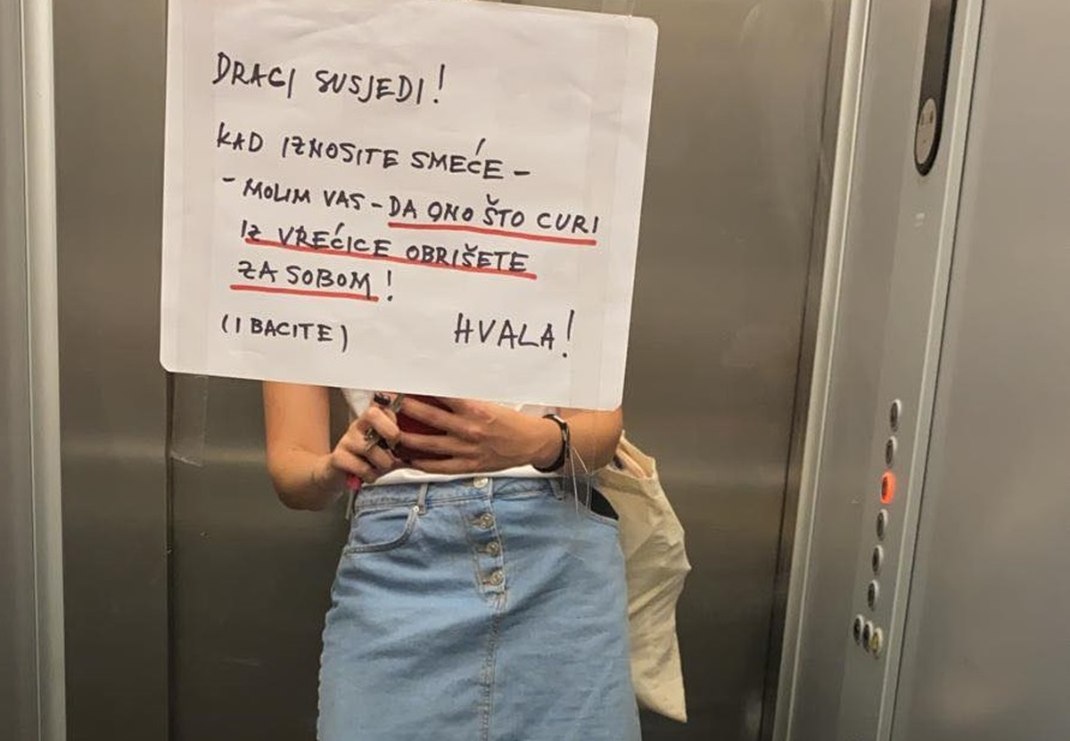 U liftu jedne zgrade u Zagrebu osvanula zanimljiva poruka nemarnim susjedima