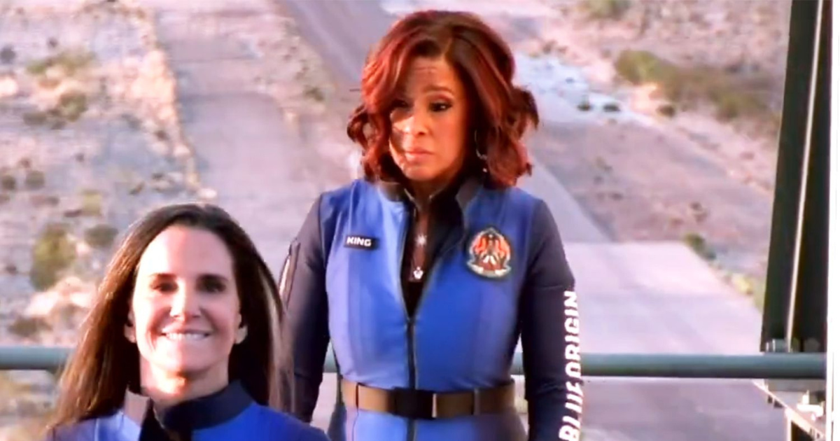 Gayle King postala viralni mem zbog svoje reakcije na let u svemir