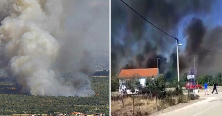 VIDEO Lokaliziran veliki požar kod Sukošana, vatrogasci obranili kuće