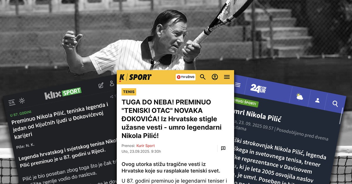 Regija o smrti Pilića: "Užasna vijest", "Preminuo je teniski otac Novaka Đokovića"