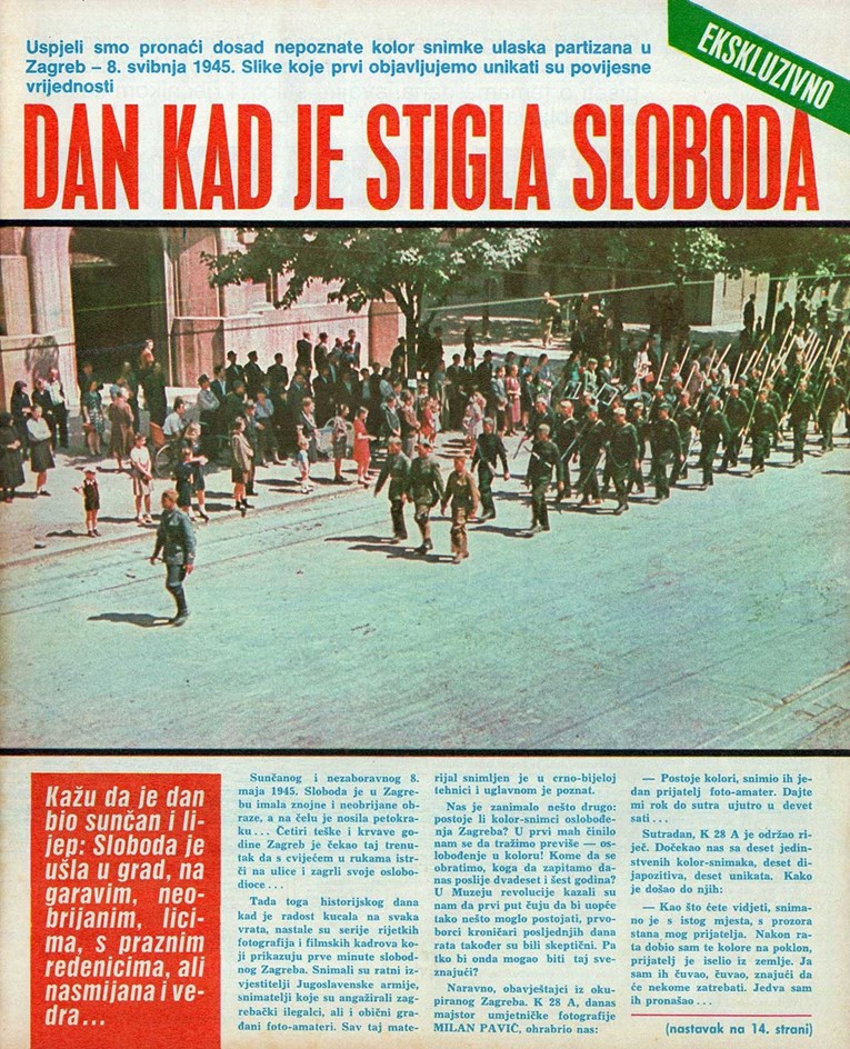 Plavi vjesnik 1971. objavio slike u boji: "Dan kada je sloboda stigla u Zagreb"