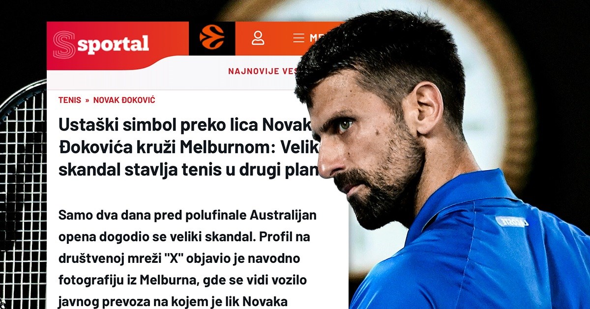 Preko Đokovićevog lica u Melbourneu iscrtan ustaški simbol. Srpski mediji: Sramota