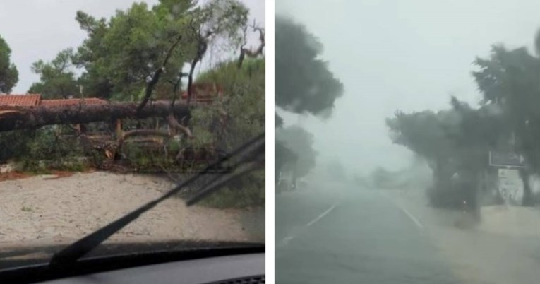 Oluje i potop u Dalmaciji, počupana stabla, oštećeni krovovi. Evo što nas čeka sutra