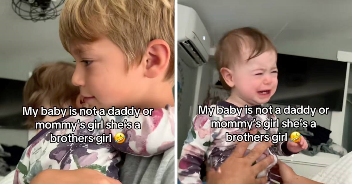 Beba obožava biti u naručju brata, ali ne mame ili tate. Reakcijom nasmijala mnoge