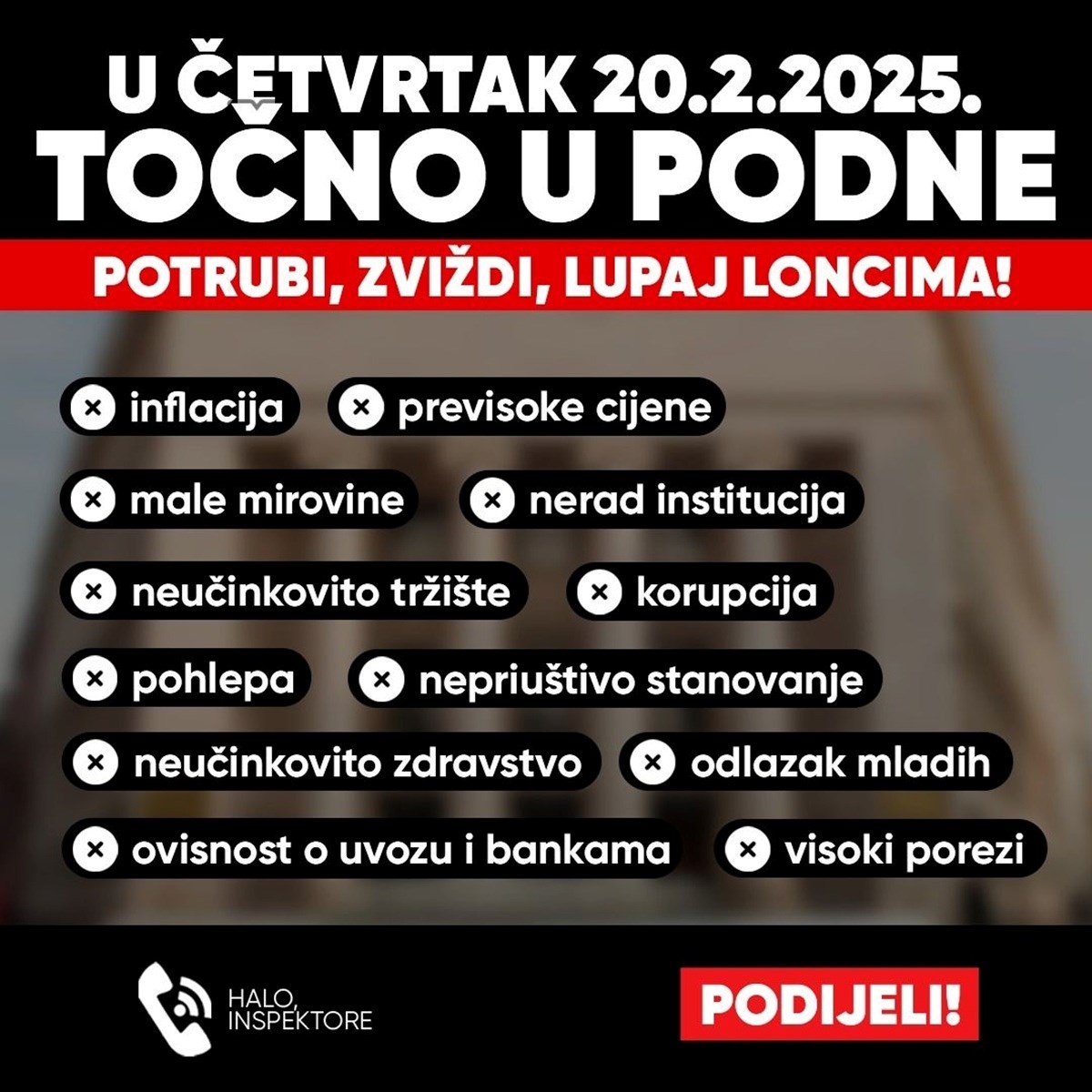 Organizatori bojkota sad pozivaju ljude da lupaju loncima i zvižde u četvrtak u podne