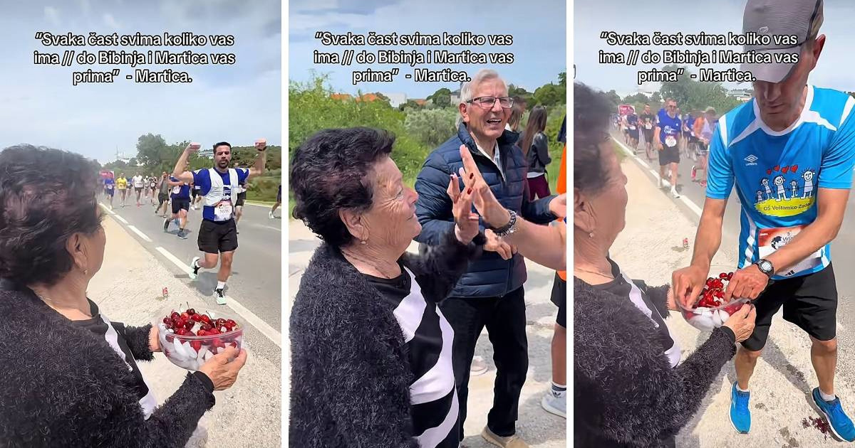 86-godišnja baka Marta dijelila trešnje trkačima u Zadru. Godinama je TikTok zvijezda