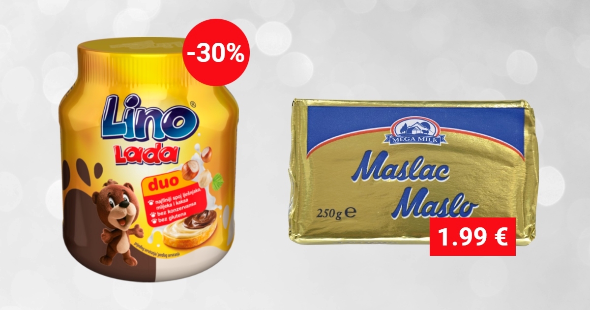 Index šoping-lista: Maslac za 2 eura, Lino Lada na 30% i Barilla umaci na 50% popusta