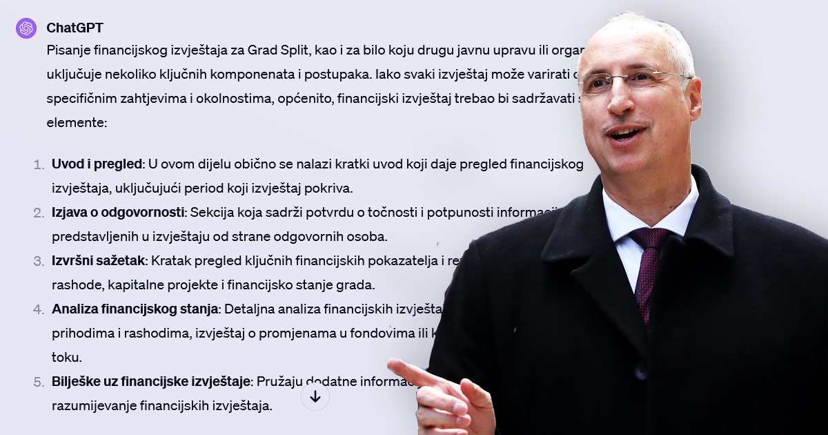 Grad Split uvodi ChatGPT svim gradskim službama, pisat će im analize