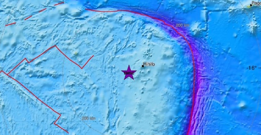 Potres magnitude 6.0 u oceanu između Tonge i Samoe