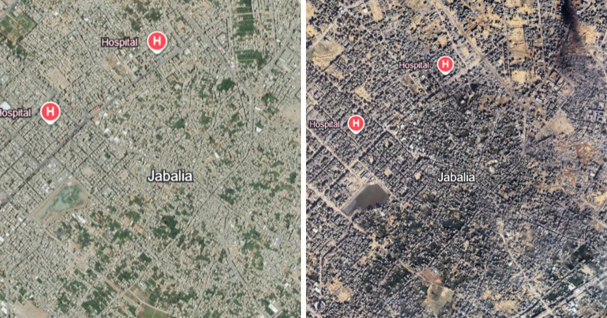 Google Earth objavio nove snimke. Razaranje Pojasa Gaze se vidi iz svemira