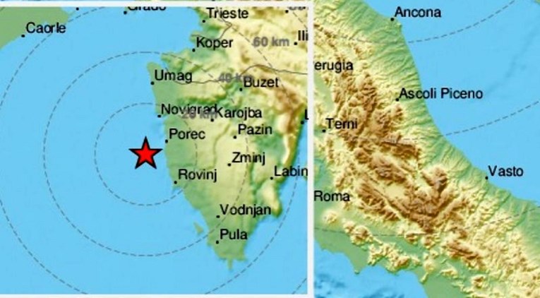 Dva jača potresa u sjevernom Jadranu, osjetili su se u Istri i Kvarneru